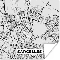 PosterMonkey Poster Kaart - Stadskaart - Frankrijk - Sarcelles - Plattegrond - 30x30 cm