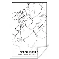 PosterMonkey Poster Stolberg - Plattegrond - Kaart - Stadskaart - 60x90 cm