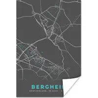PosterMonkey Poster Duitsland – Blauw – Bergheim – Stadskaart – Kaart – Plattegrond - 120x180 cm XXL