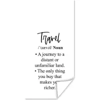 PosterMonkey Poster Spreuken - Quotes - A journey to a distant or unfamiliar land - Travel - 60x120 cm