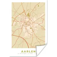 PosterMonkey Poster Kaart - Stadskaart - Plattegrond - Aarlen - Vintage - 20x30 cm