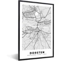 PosterMonkey Fotolijst incl. Poster - Plattegrond - Duitsland - Dorsten - Kaart - Stadskaart - 80x120 cm - Posterlijst