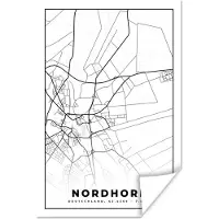 PosterMonkey Poster Stadskaart - Kaart - Nordhorn - Plattegrond - 60x90 cm