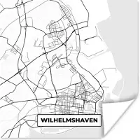 PosterMonkey Poster Wilhemshaven - Plattegrond - Kaart - Stadskaart - 50x50 cm