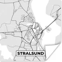 PosterMonkey Poster Stadskaart - Duitsland - Kaart - Stralsund - Plattegrond - 30x30 cm