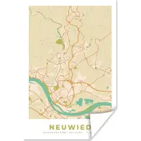 PosterMonkey Poster Vintage - Kaart - Neuwied - Stadskaart - Plattegrond - 40x60 cm