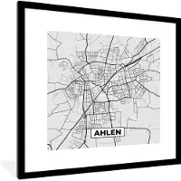 PosterMonkey Fotolijst incl. Poster - Duitsland - Stadskaart - Plattegrond - Elmshorn - Kaart - 40x40 cm - Posterlijst