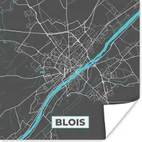 PosterMonkey Poster Blois - Frankrijk - Stadskaart - Kaart - Plattegrond - 75x75 cm