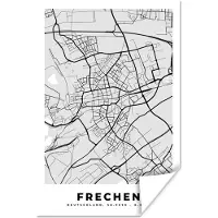 PosterMonkey Poster Stadskaart - Plattegrond - Kaart - Duitsland - Frechen - 80x120 cm