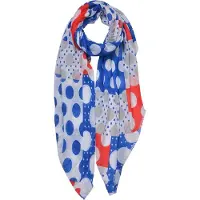Juleeze Sjaal Dames Print 90x180 cm Blauw Synthetisch