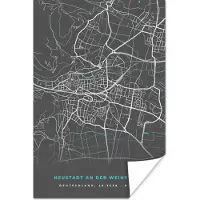 PosterMonkey Poster Stadskaart – Neustadt an der Weinstraße– Duitsland – Plattegrond – Kaart - 60x90 cm