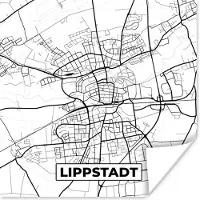 PosterMonkey Poster Plattegrond - Lippstadt - Kaart - Stadskaart - 50x50 cm