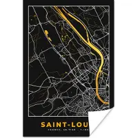 PosterMonkey Poster Stadskaart - Frankrijk - Plattegrond - kaart - Saint-Louis - 80x120 cm