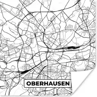 PosterMonkey Poster Oberhausen - Plattegrond - Kaart - Stadskaart - 50x50 cm
