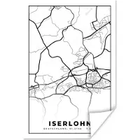 PosterMonkey Poster Stadskaart - Iserlohn - Plattegrond - Kaart - 120x180 cm XXL