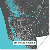 PosterMonkey Poster Kaart - Plattegrond - Les Salbes-d'Olonne - Frankrijk - Stadskaart - 50x50 cm
