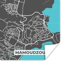 PosterMonkey Poster Mamoudzou - Frankrijk - Stadskaart - Kaart - Plattegrond - 30x30 cm