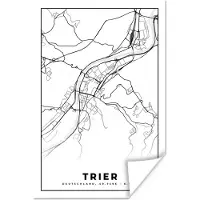 PosterMonkey Poster Trier - Kaart - Stadskaart - Plattegrond - 120x180 cm XXL