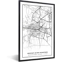 PosterMonkey Fotolijst incl. Poster - Neustadt an der Weinstraße - Stadskaart - Plattegrond - Kaart - 80x120 cm - Posterlijst