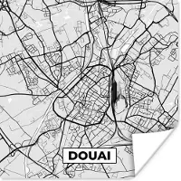 PosterMonkey Poster Kaart - Stadskaart - Douai - Plattegrond - Frankrijk - 30x30 cm