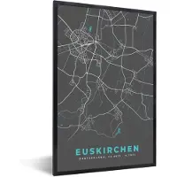 PosterMonkey Fotolijst incl. Poster - Kaart – Plattegrond – Stadskaart – Euskirchen – Duitsland – Blauw - 80x120 cm - Posterlijst