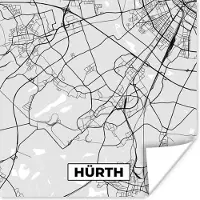 PosterMonkey Poster Hürth - Duitsland - Stadskaart - Plattegrond - Kaart - 100x100 cm XXL