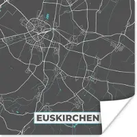 PosterMonkey Poster Plattegrond – Euskirchen – Blauw – Stadskaart – Kaart - Duitsland - 100x100 cm XXL