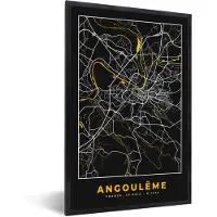 PosterMonkey Fotolijst incl. Poster - Frankrijk - Angoulême - Stadskaart - Kaart - Plattegrond - 20x30 cm - Posterlijst