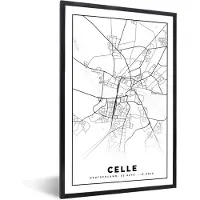 PosterMonkey Fotolijst incl. Poster - Plattegrond - Stadskaart - Celle - Kaart - 40x60 cm - Posterlijst