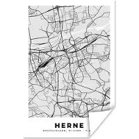 PosterMonkey Poster Herne - Kaart - Stadskaart - Duitsland - Plattegrond - 60x90 cm