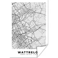 PosterMonkey Poster Wattrelos - Plattegrond - Frankrijk - Kaart - Stadskaart - 40x60 cm