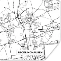 PosterMonkey Poster Recklinghausen - Kaart - Plattegrond - Stadskaart - 50x50 cm