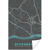 PosterMonkey Poster Stadskaart – Offenberg – Duitsland – Plattegrond – Kaart - 120x180 cm XXL