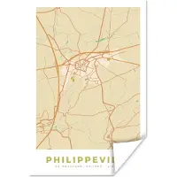 PosterMonkey Poster Stadskaart - Plattegrond - Philippeville - Vintage - Kaart - 60x90 cm