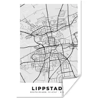 PosterMonkey Poster Lippstadt - Kaart - Stadskaart - Plattegrond - Duitsland - 120x180 cm XXL