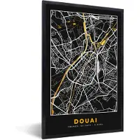 PosterMonkey Fotolijst incl. Poster - Plattegrond - Kaart - Douai - Frankrijk - Stadskaart - 40x60 cm - Posterlijst