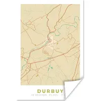 PosterMonkey Poster Durbuy - België - Plattegrond - Kaart - Stadskaart - 80x120 cm