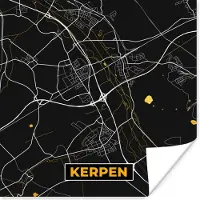 PosterMonkey Poster Stadskaart – Plattegrond – Duitsland – Goud – Kerpen – Kaart - 50x50 cm