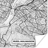 PosterMonkey Poster Kaart - Stadskaart - Rueil-Malmaison - Plattegrond - Frankrijk - 75x75 cm