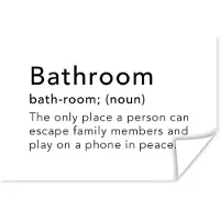 PosterMonkey Poster Spreuken - Quotes - The only place a person can play on a phone in peace - Bathroom - Woordenboek - 120x80 cm