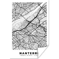 PosterMonkey Poster Kaart - Frankrijk - Stadskaart - Plattegrond - Nanterre - 40x60 cm