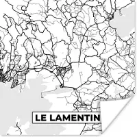 PosterMonkey Poster Stadskaart - Plattegrond - Le Lamentin - Kaart - Frankrijk - Zwart wit - 50x50 cm