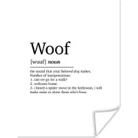 PosterMonkey Poster Quotes - Spreuken - Woof - Woordenboek - Woef definitie - 90x120 cm