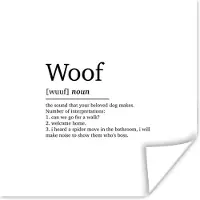 PosterMonkey Poster Quotes - Woof - Woef definitie - Hond - Spreuken - Woordenboek - 50x50 cm