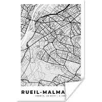 PosterMonkey Poster Frankrijk - Plattegrond - Kaart - Rueil-Malmaison - Stadskaart - 120x180 cm XXL