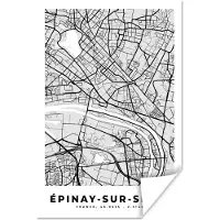 PosterMonkey Poster Plattegrond - Épinay-sur-Seine - Stadskaart - Kaart - Frankrijk - 20x30 cm