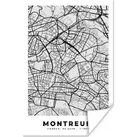 PosterMonkey Poster Stadskaart - Frankrijk - Kaart - Montreuil - Plattegrond - 80x120 cm