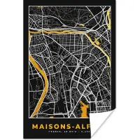 PosterMonkey Poster Plattegrond – Kaart – Stadskaart – Frankrijk – Maisons-Alfort - 120x180 cm XXL