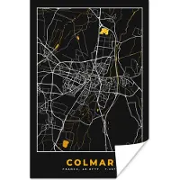 PosterMonkey Poster Stadskaart – Frankrijk – Kaart – Colmar – Plattegrond - 120x180 cm XXL