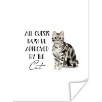 PosterMonkey Poster Poes - Quotes - Spreuken - All guests must be approved by the cat - 120x160 cm XXL